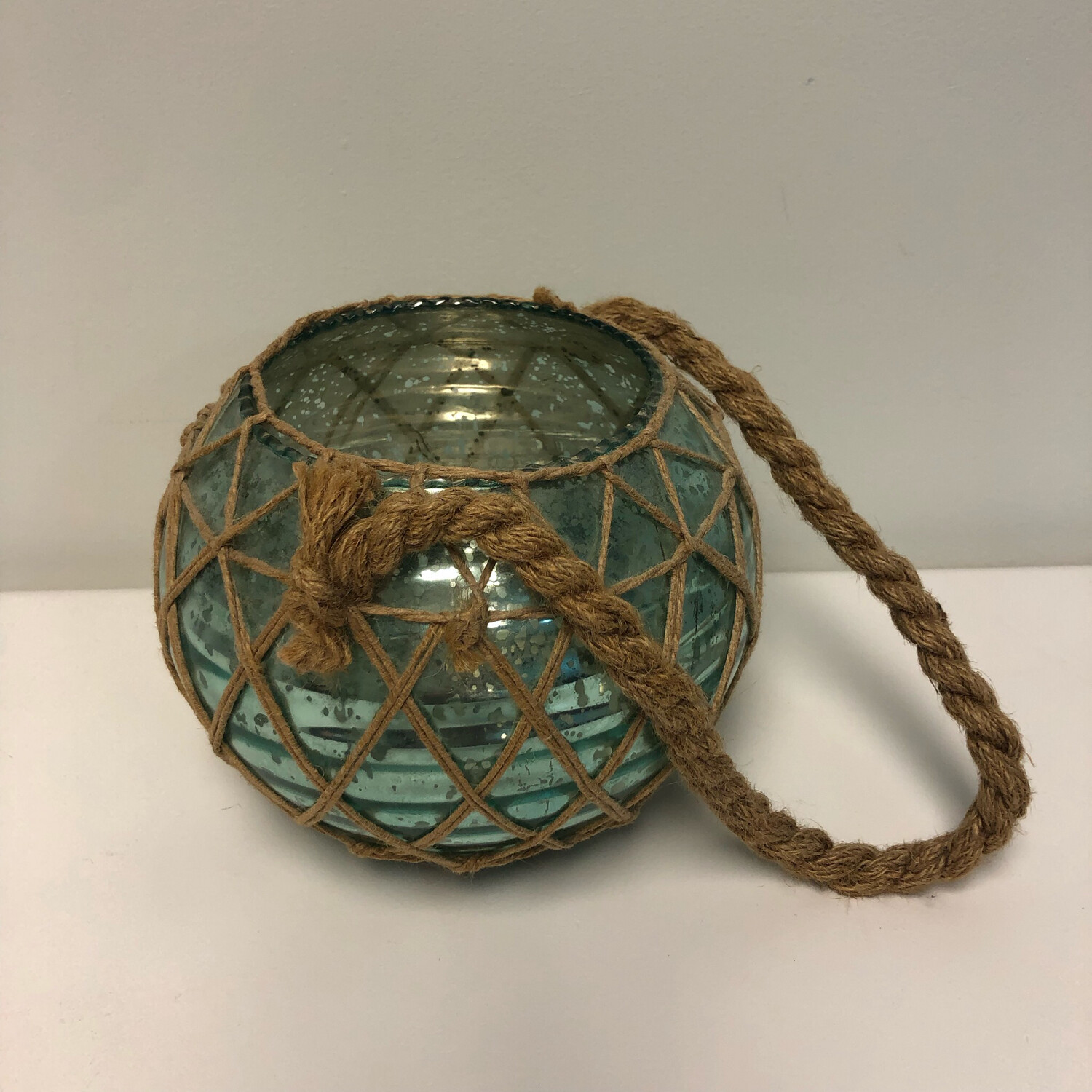 Turquoise Glass Candle Holder
