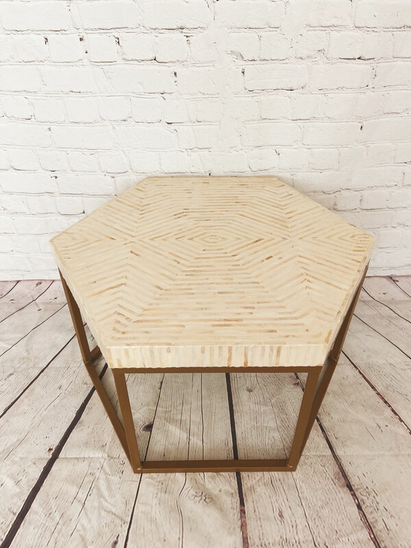 Ivory & Gold Mosaic Top Coffee Table 