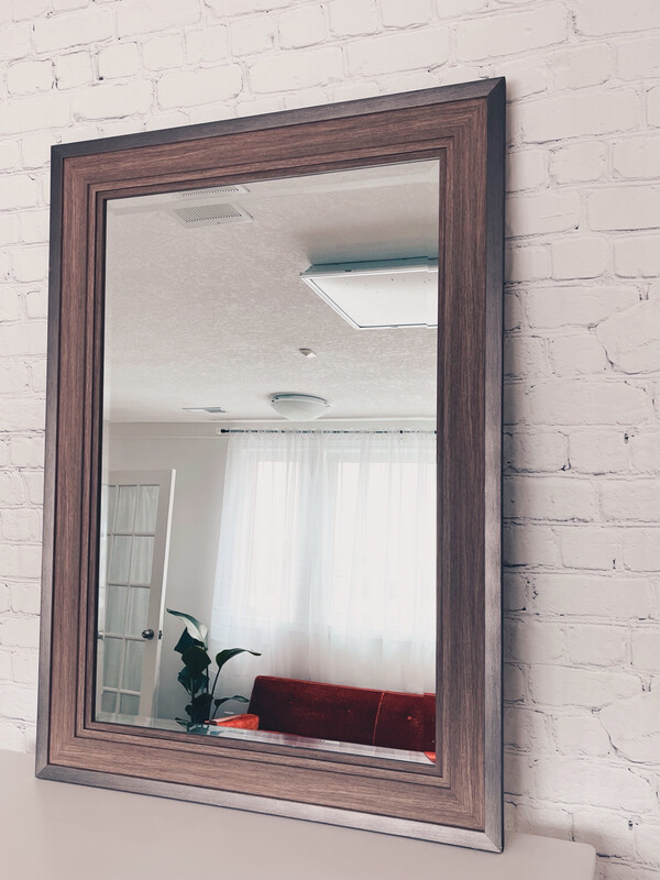 Metallic & Wood Frame Mirror