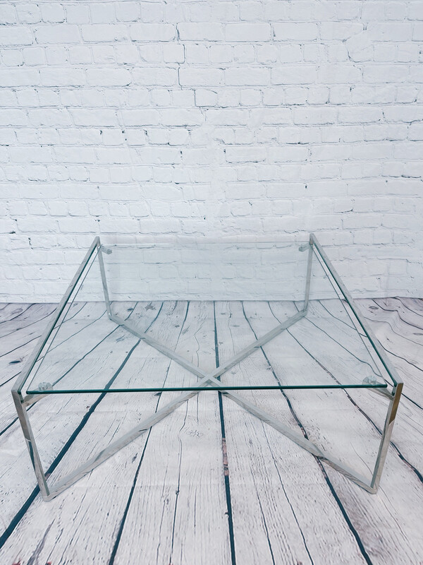 Oversized Square Glass Coffee Table