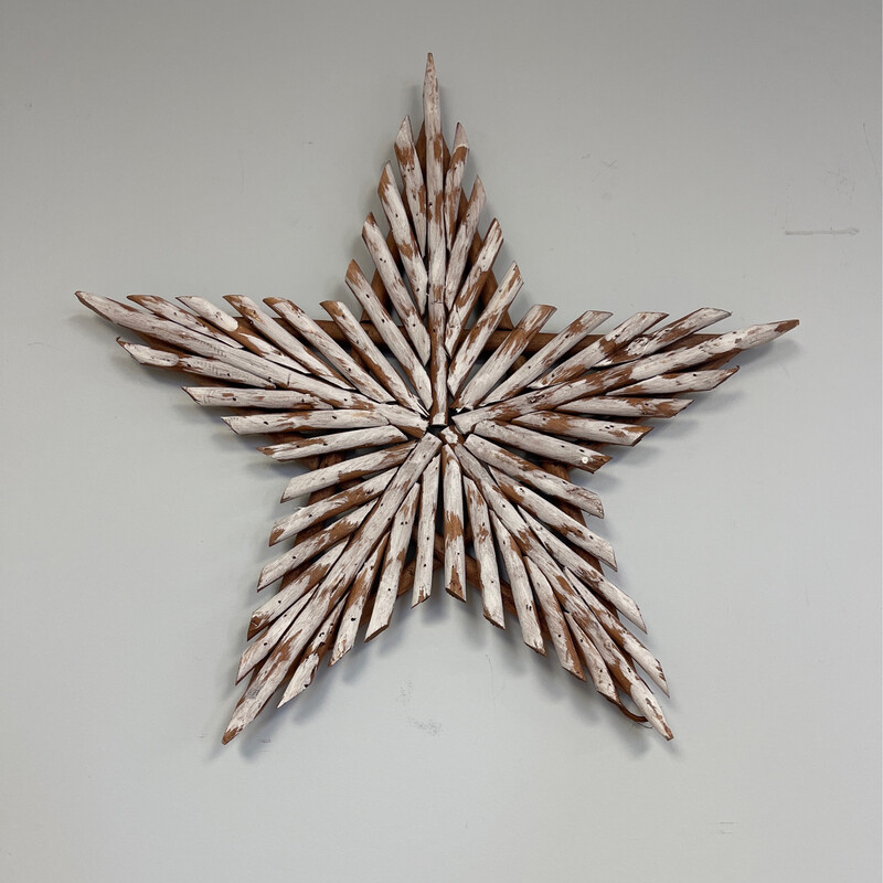 Boho Style Wooden White Star