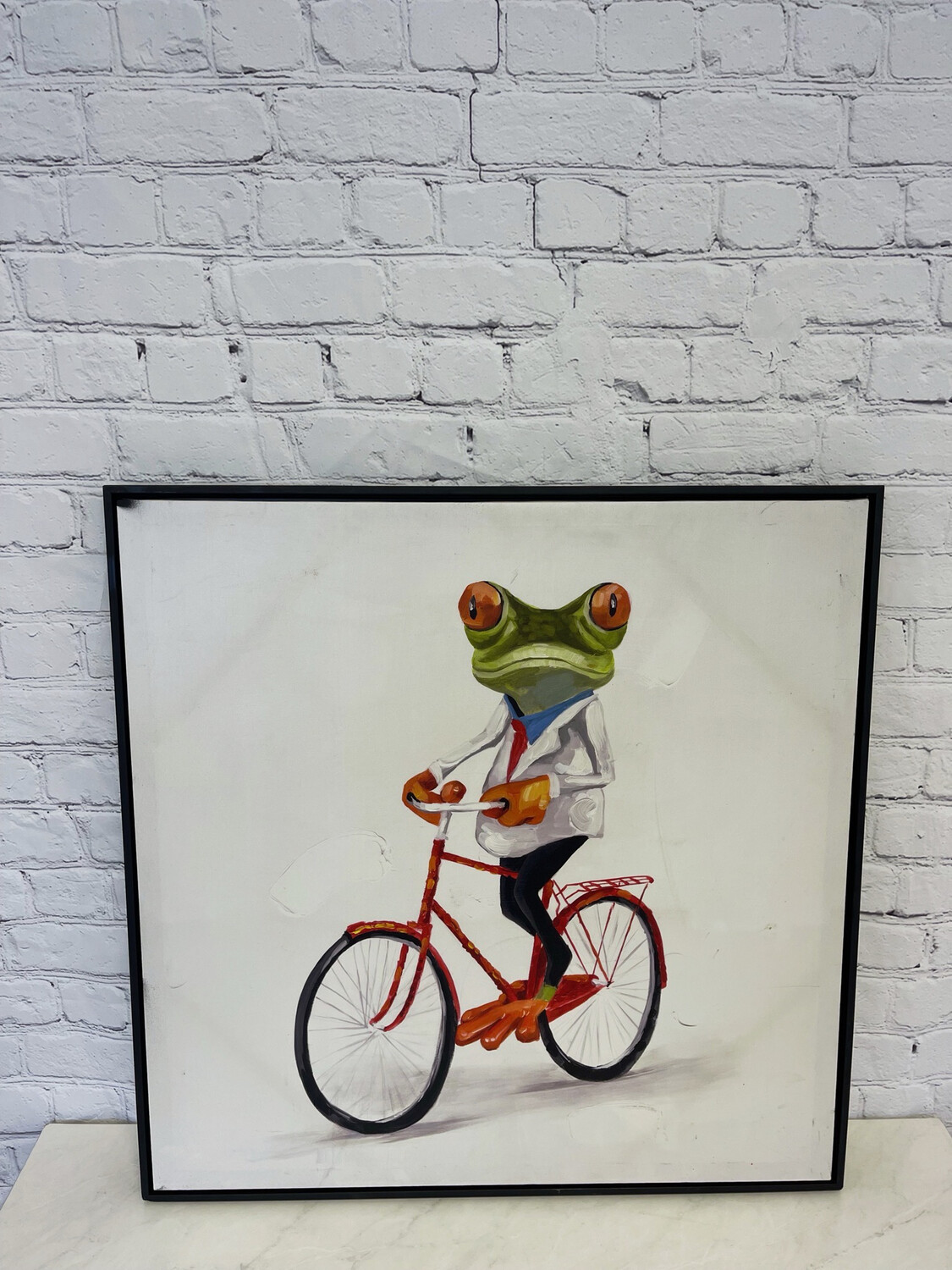 Frog On Bicycle Canvas