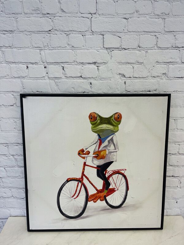 Frog On Bicycle Canvas