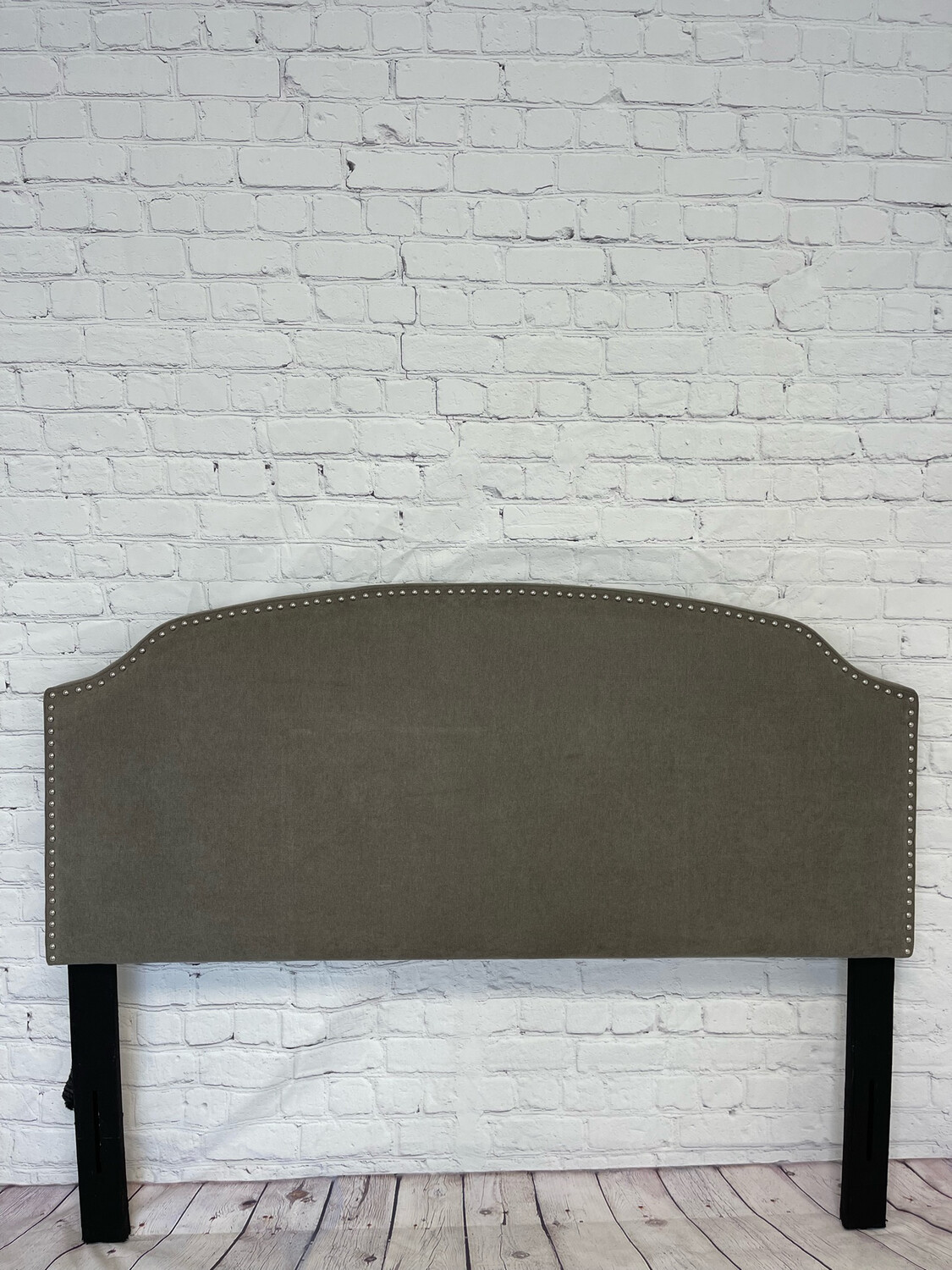 Queen Headboard - Dark Grey Nailhead