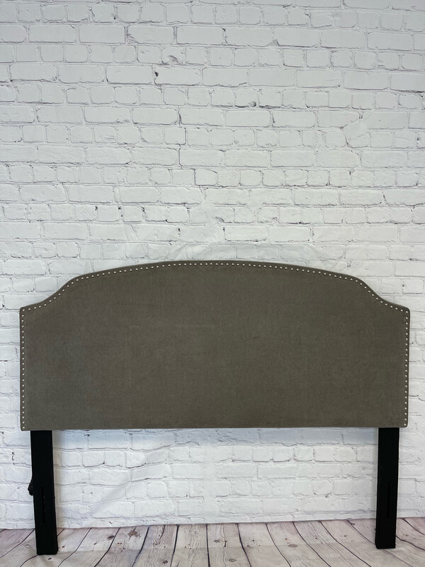 Queen Headboard - Dark Grey Nailhead