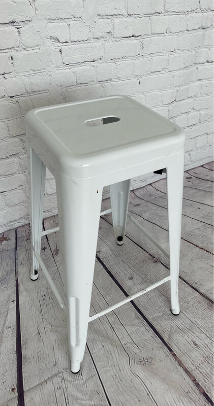 White Metal COUNTER Stool - Set of 3