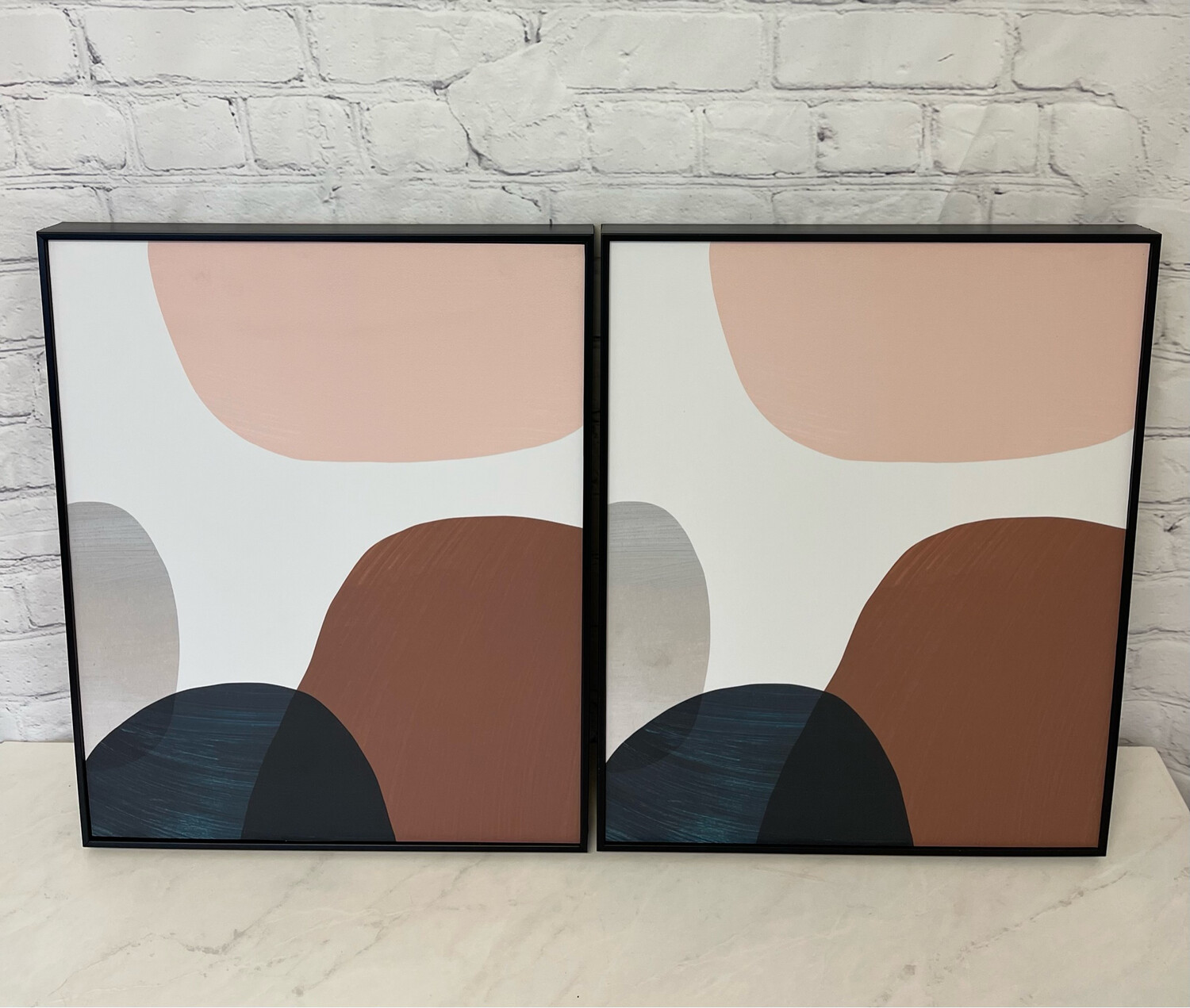 Coloured Abstracts Framed Canvas - Set Of 2