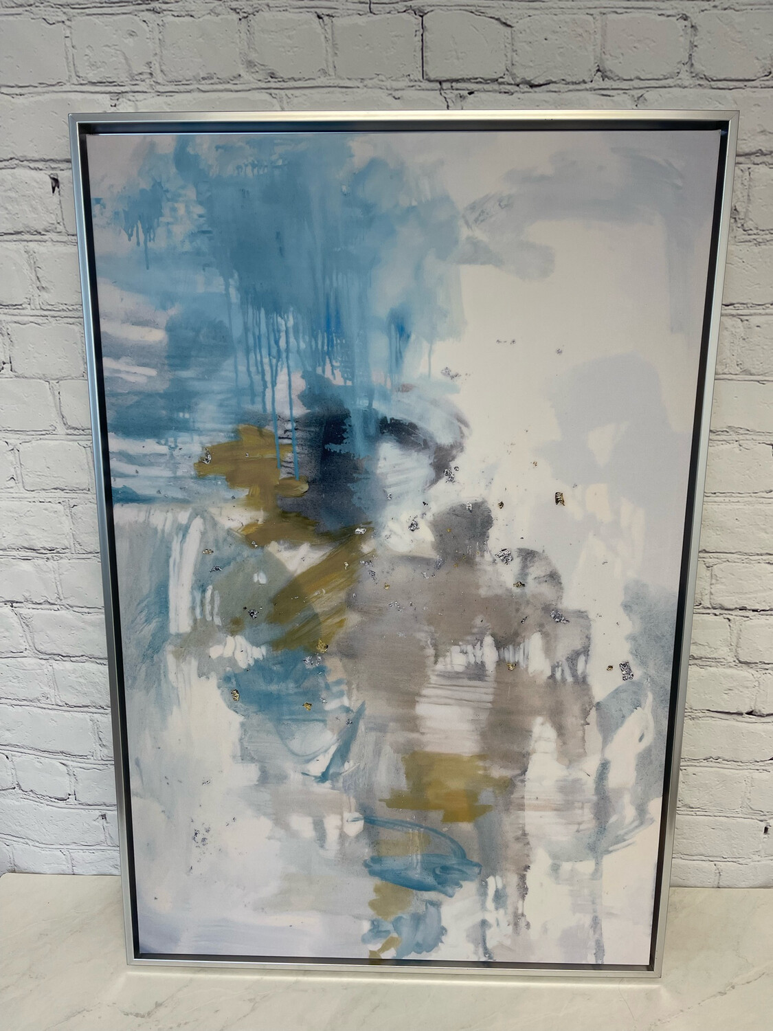 Blue & White Framed Canvas