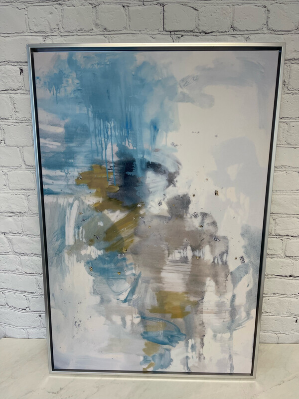 Blue & White Framed Canvas