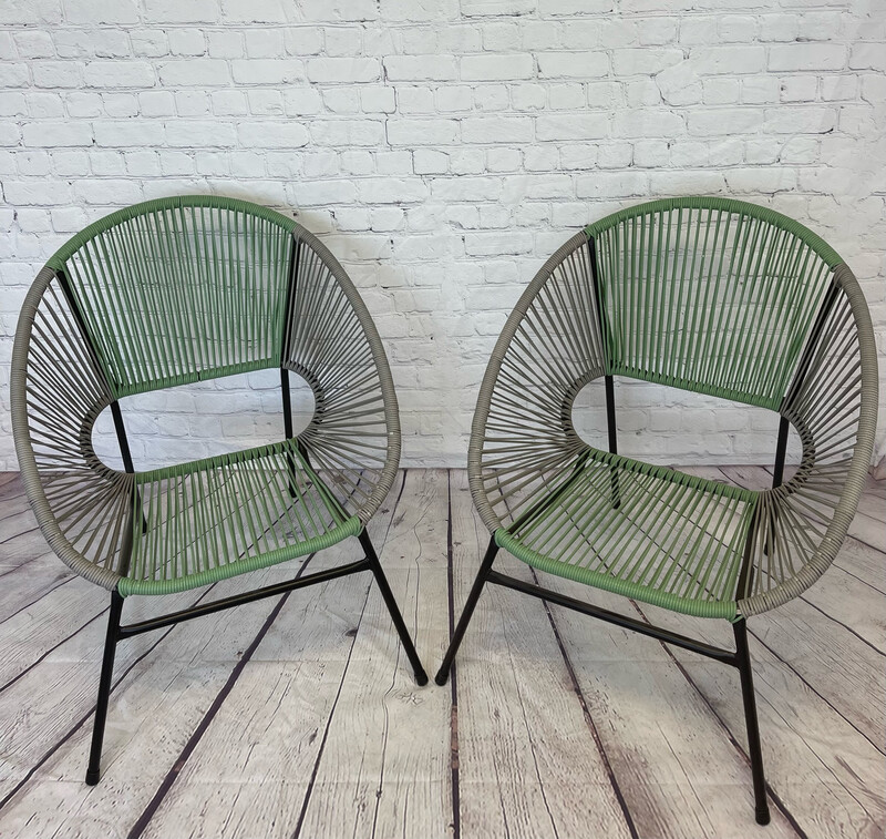Indoor/Outdoor Woven Egg Chair - Set Of 2