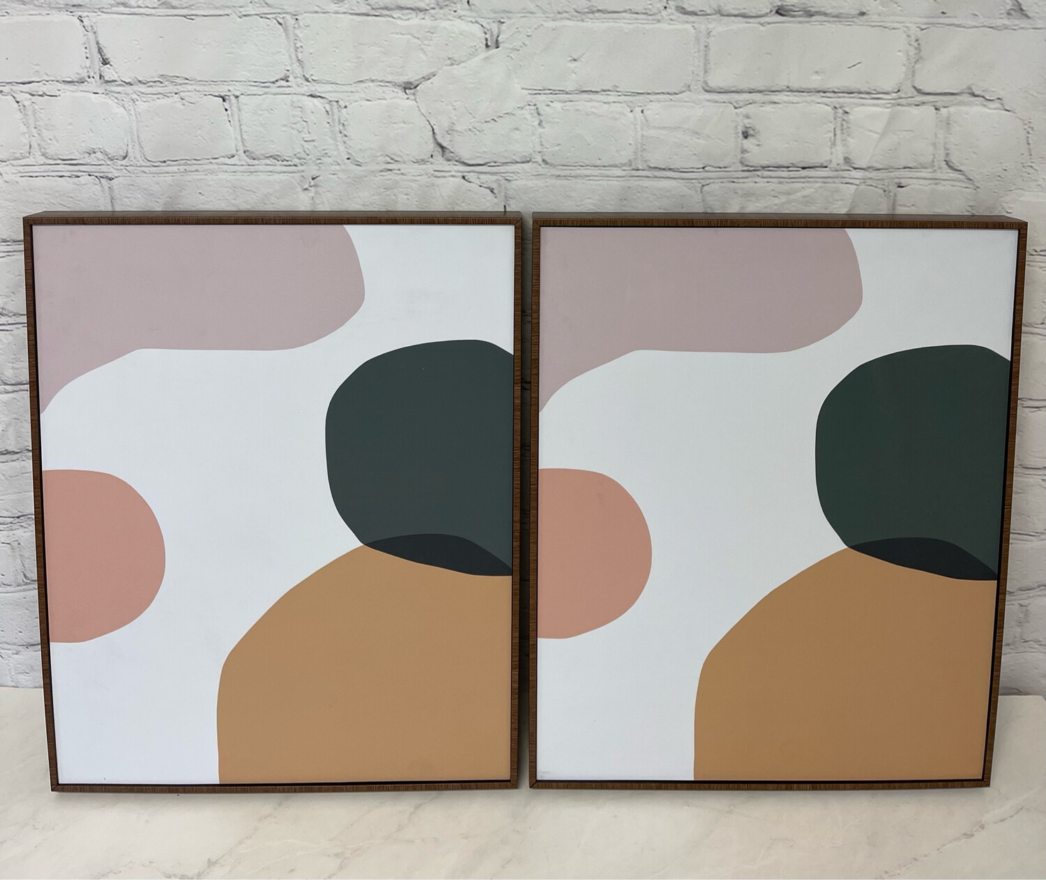 Coloured Abstracts Framed Canvas - Set Of 2
