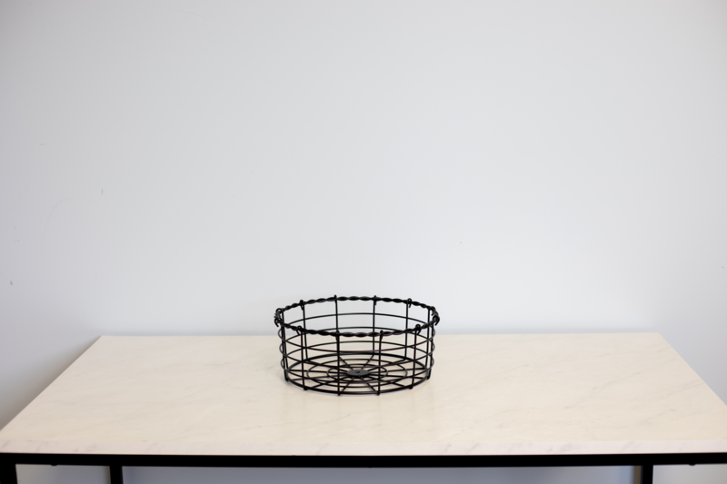 Large Black Metal Wire Bowl