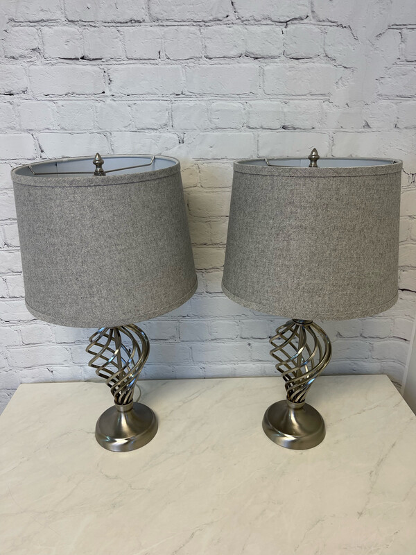 Silver Spiral Lamp - Set Of 2
