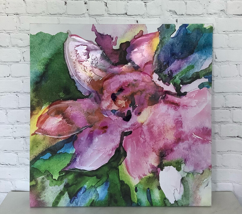 Pink Flower Abstract Canvas