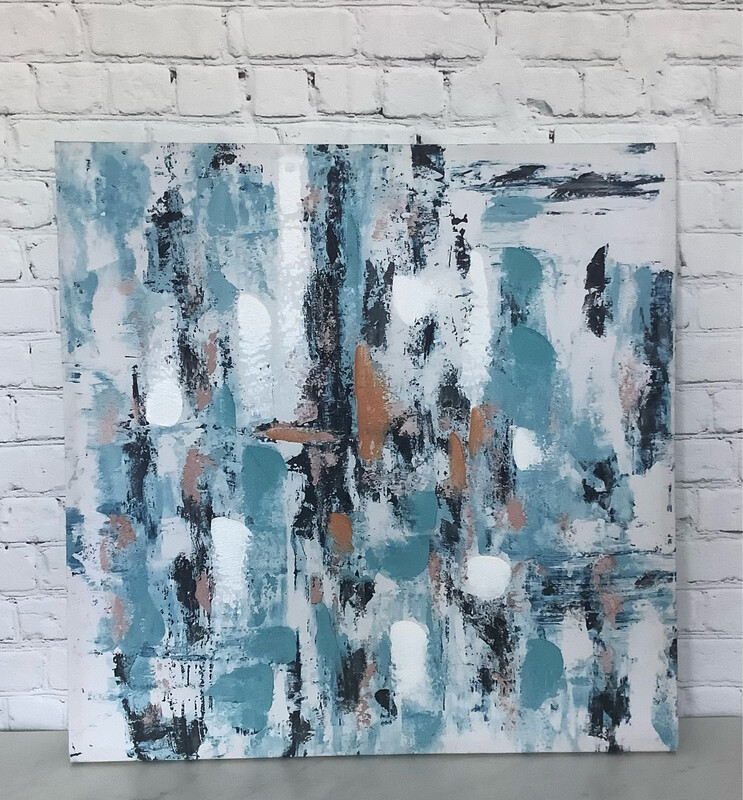 Blue & Orange Abstract Canvas