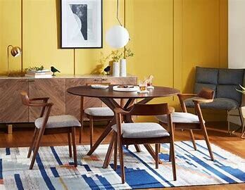 Walnut Finish Dining Set - 5 Pieces