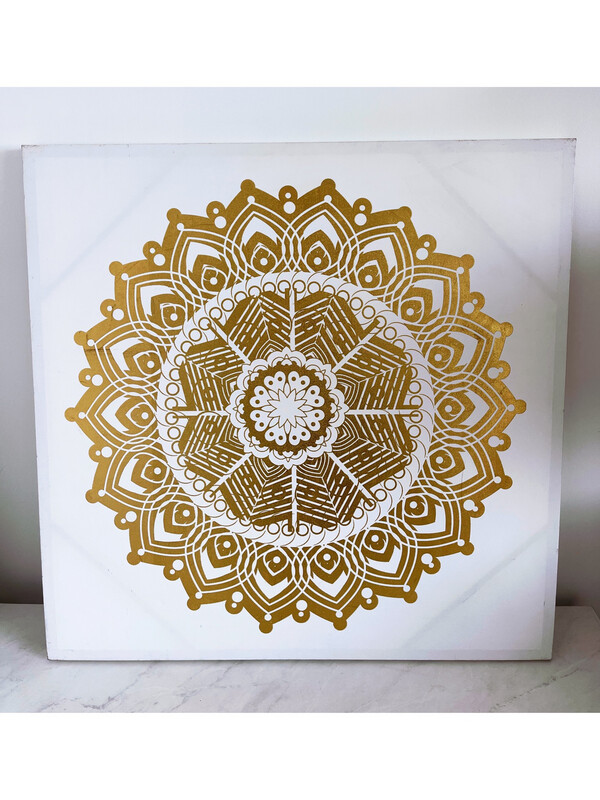 White & Gold Mandala Canvas