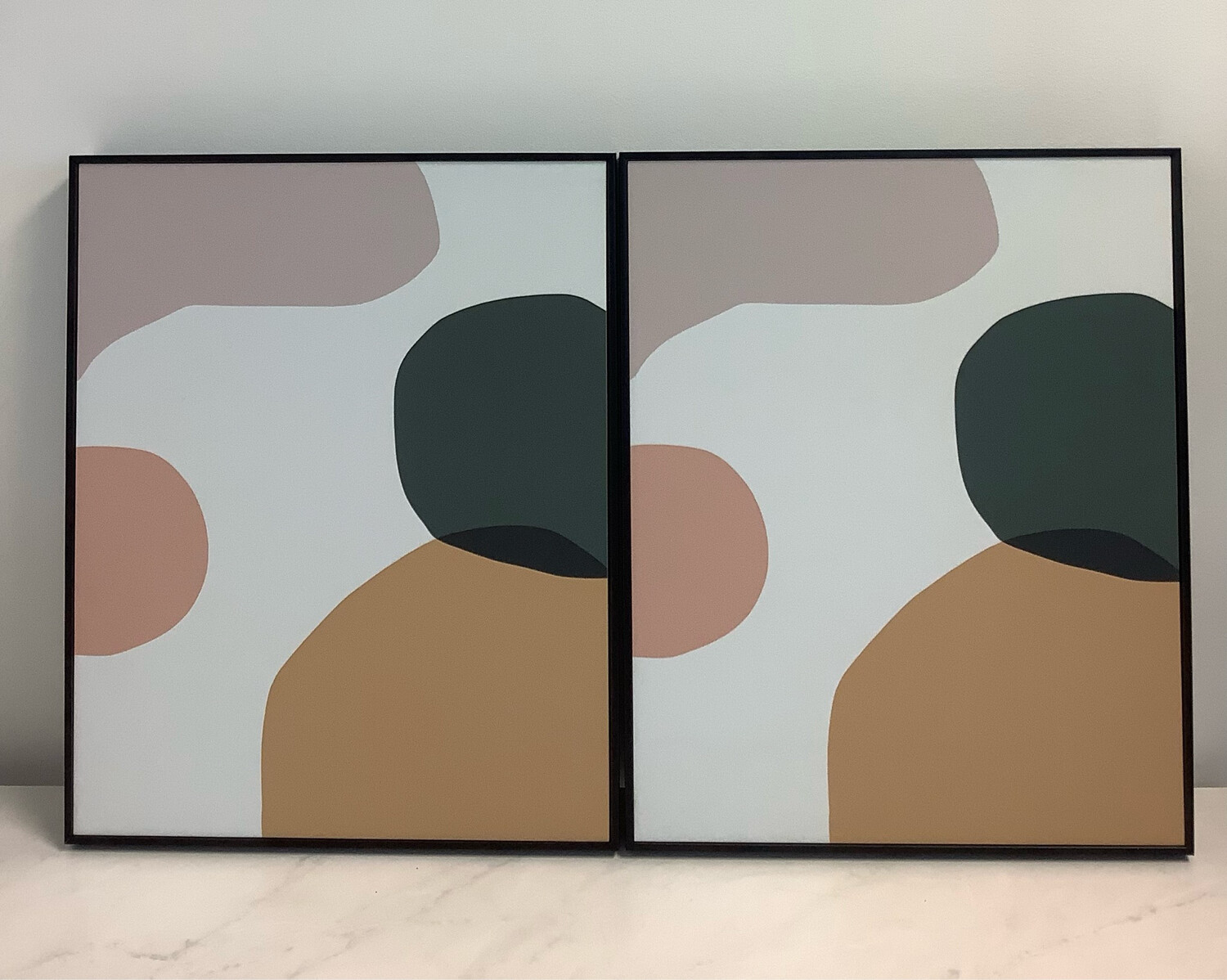 Coloured Abstracts Framed Canvas - Set Of 2
