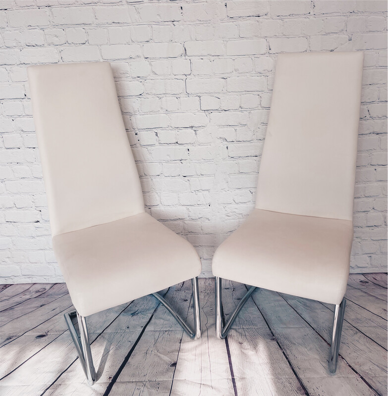 Trendy White & Chrome Dining Chair - Set Of 4