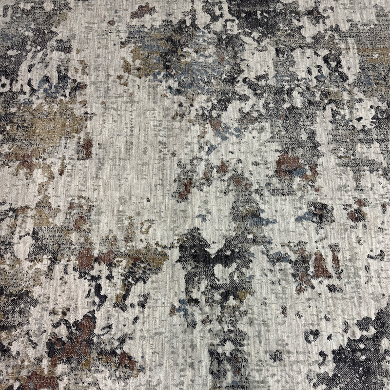 Light Grey W/ Pops Of Yellow/pink/blue 5X7 Rug