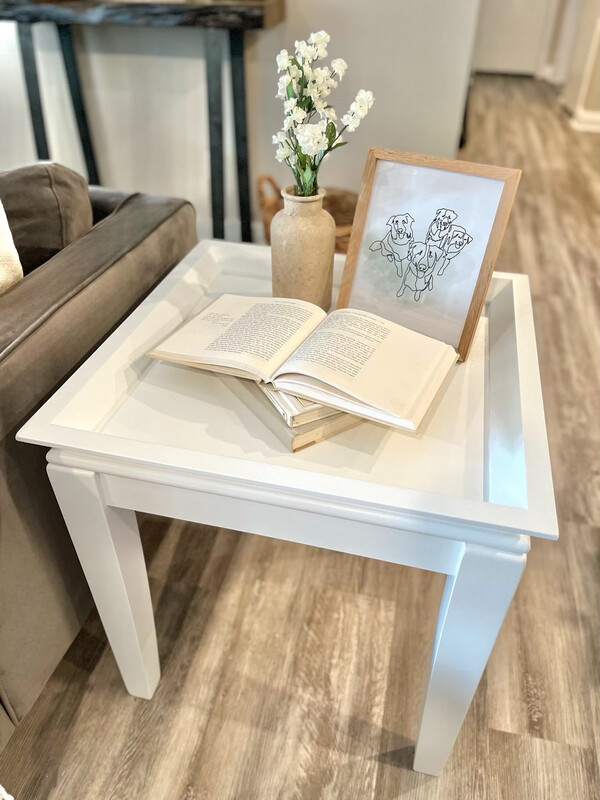 White Solid Wood End Table - Set Of 2
