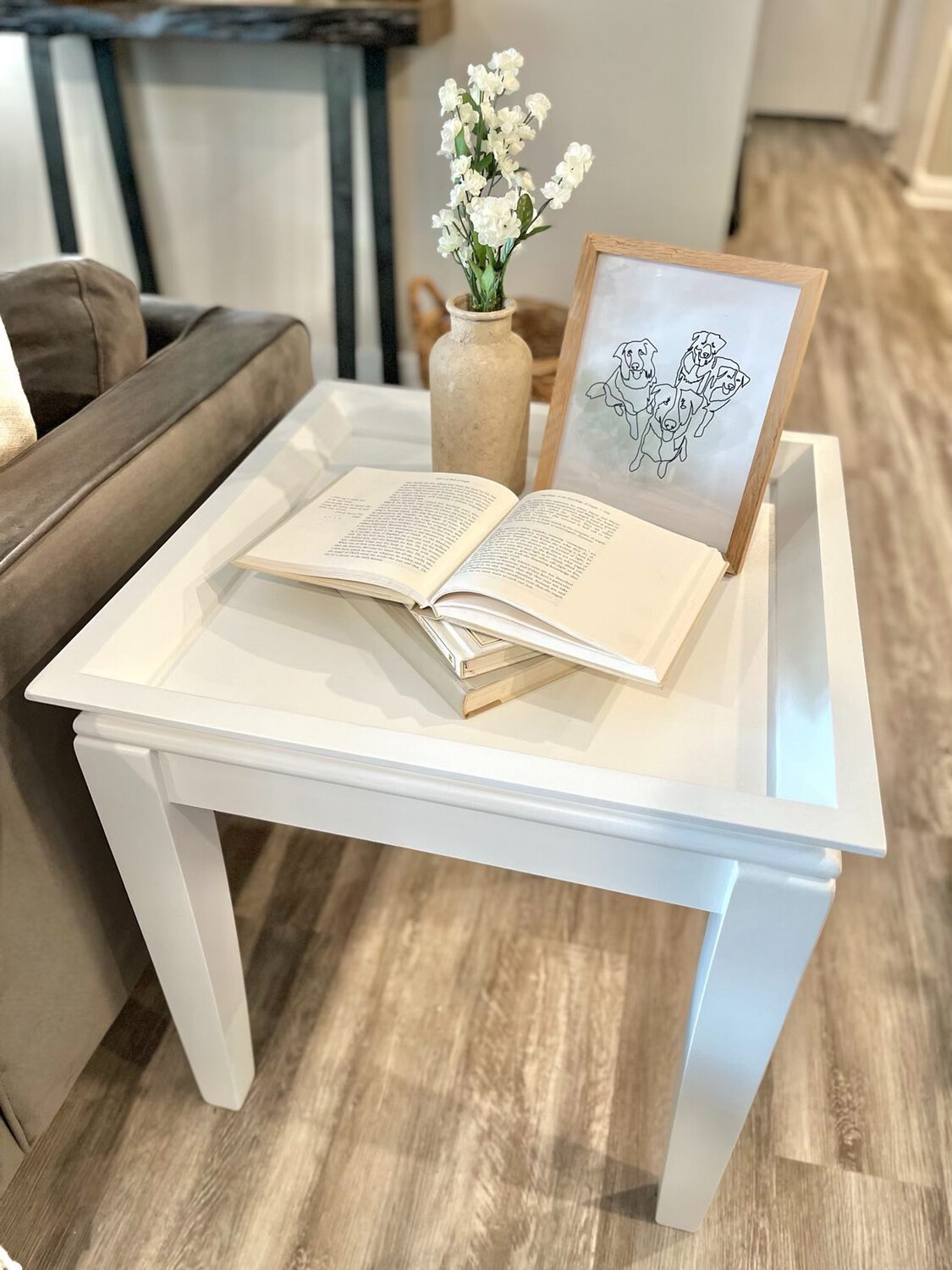 White Solid Wood End Table - Set Of 2