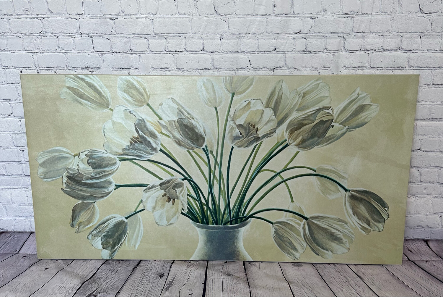 White Flower Vase Canvas