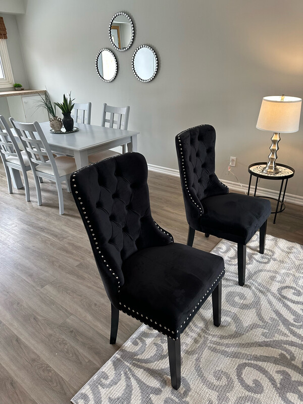 Black Nailhead Velvet w/ Back Ring Accent Chair - Set Of 2