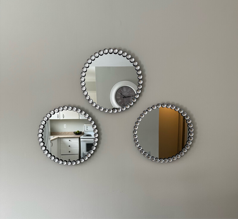 Jewelled Framed Mirror - Set Of 3