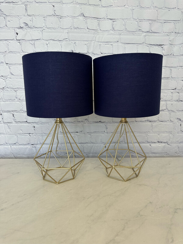 Geometric Gold Lamp - Set Of 2
