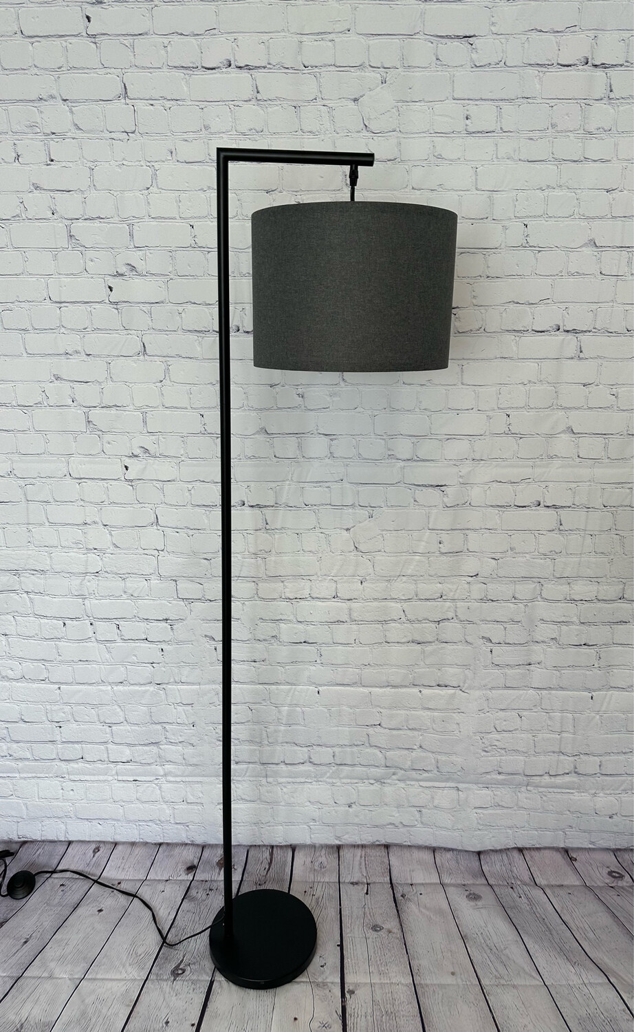 Matte Black Metal Hanging Floor Lamp