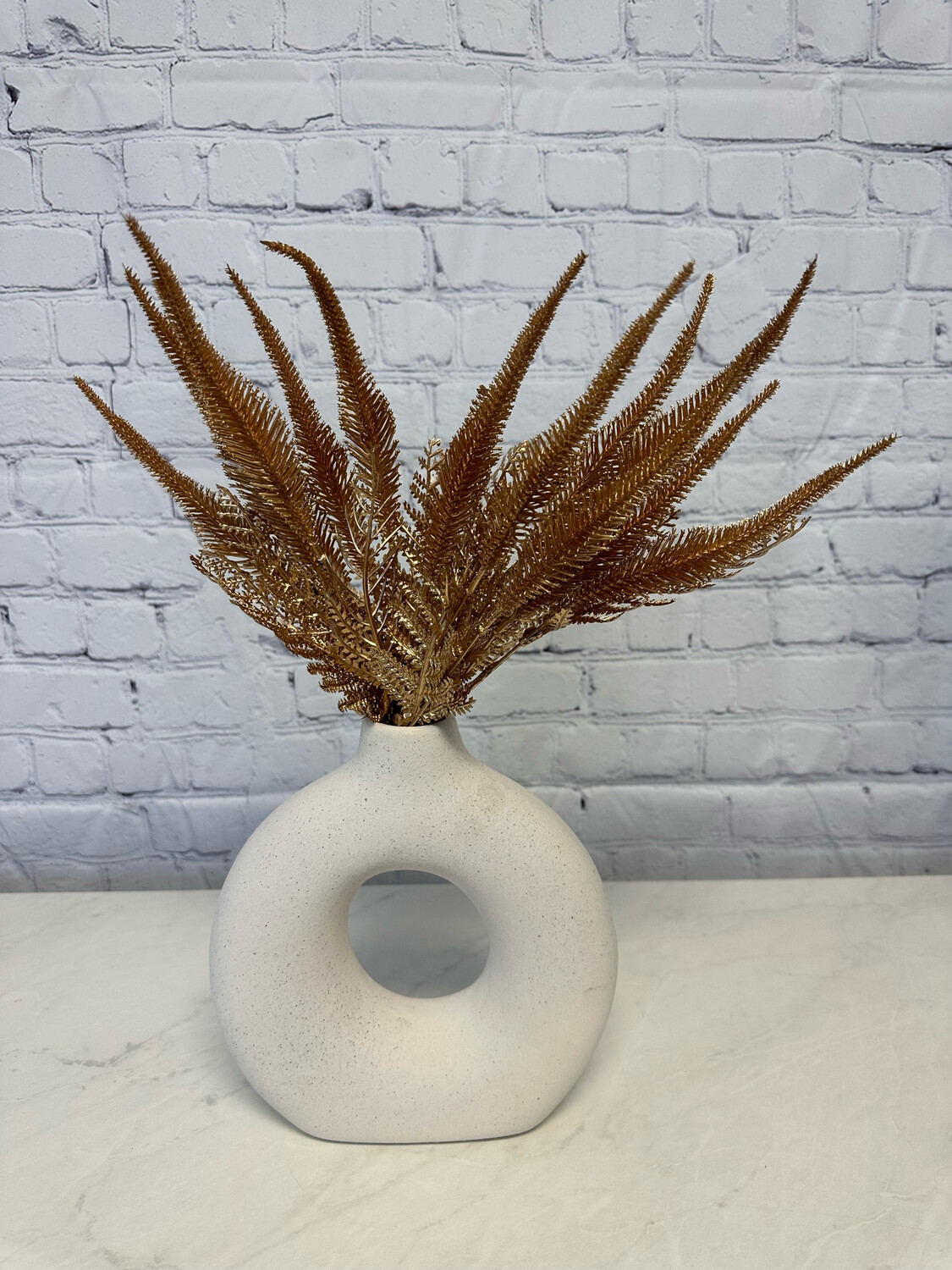 Large White Circle Vase