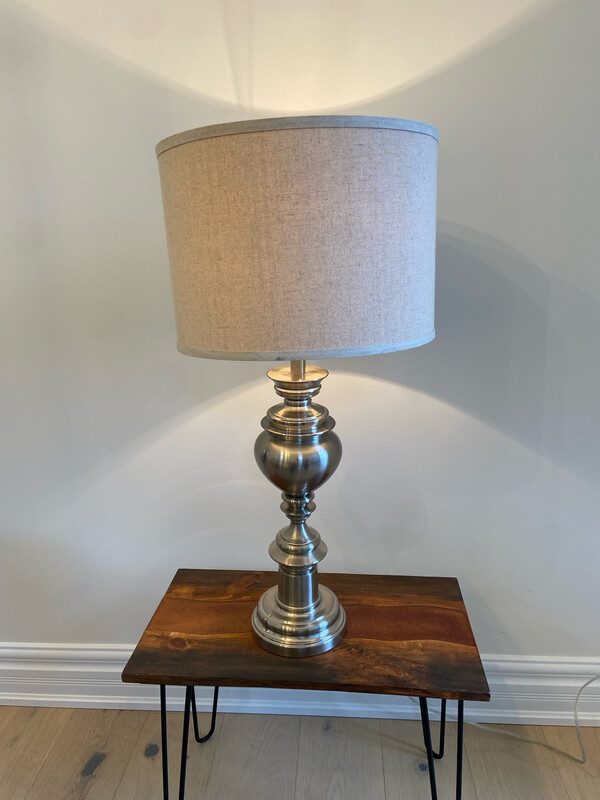 Tall Brushed Nickle Lamp - Set Of 2