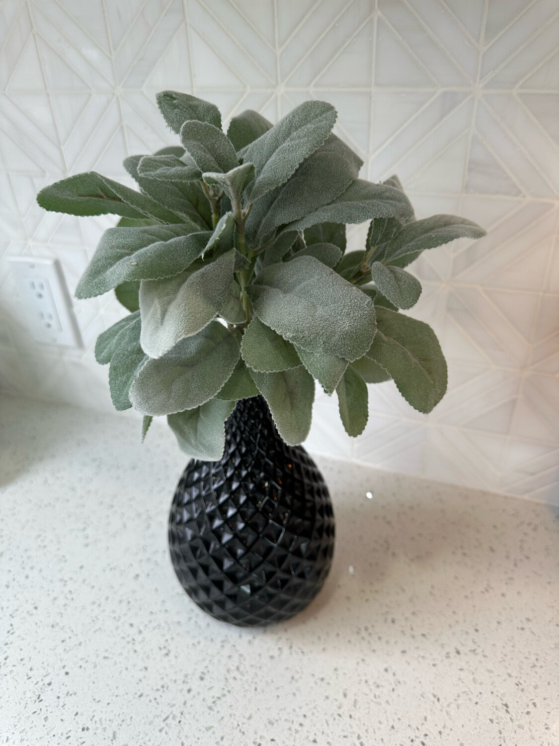 Black Geometric Pattern Vase