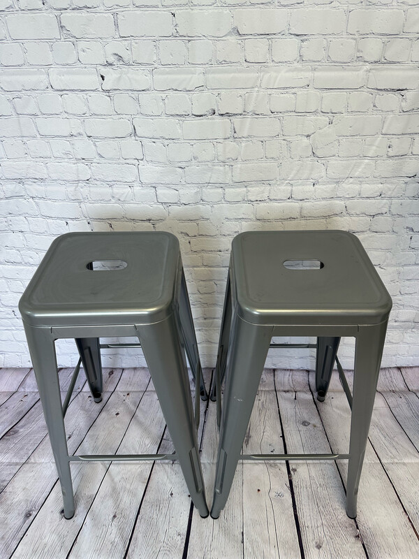 Silver Metal BAR Stool - Set Of 4