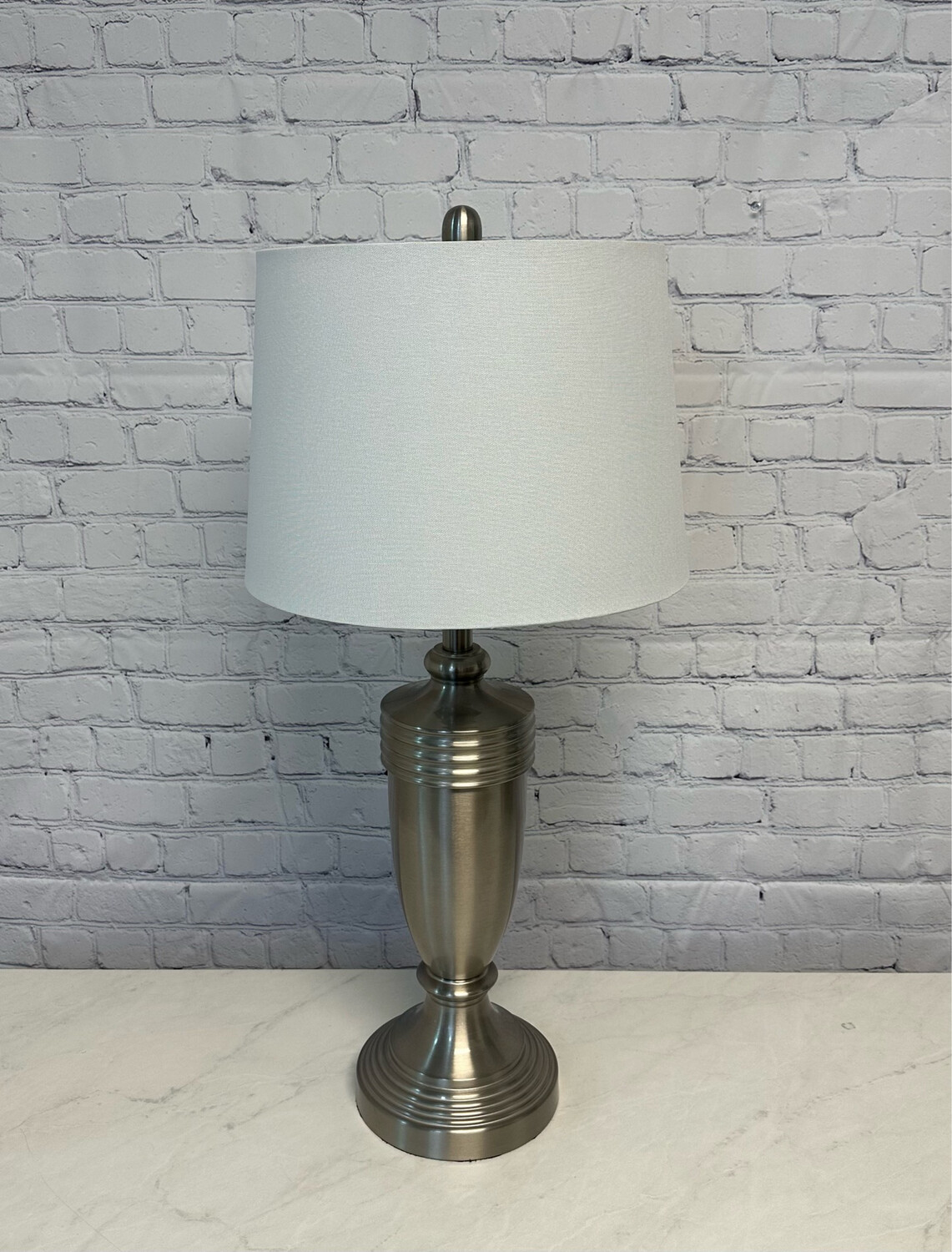 Brushed Nickel Hourglass Lamp