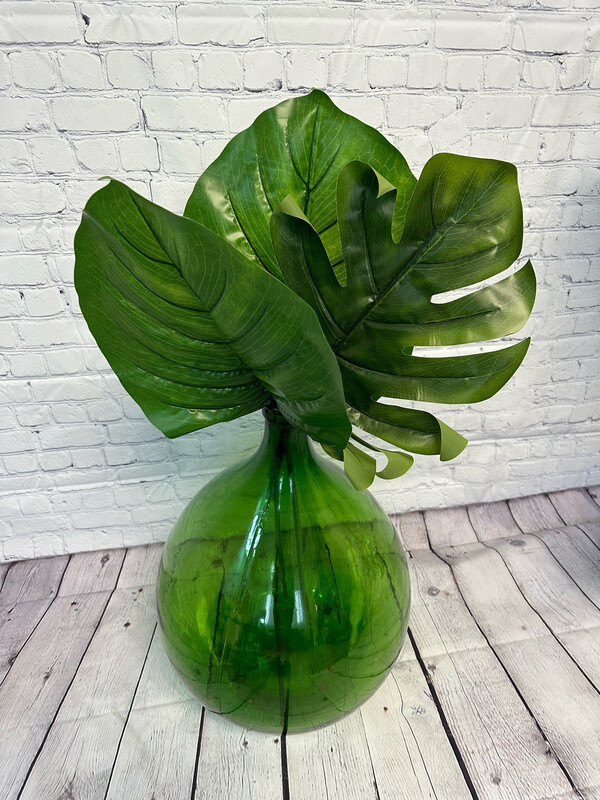 Green Glass Floor Plant