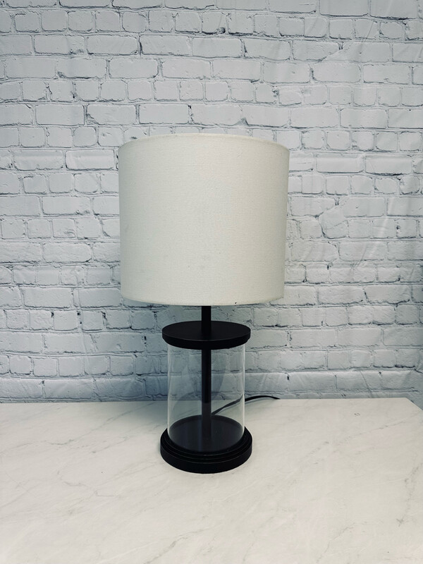 Matte Black & Glass Lamp