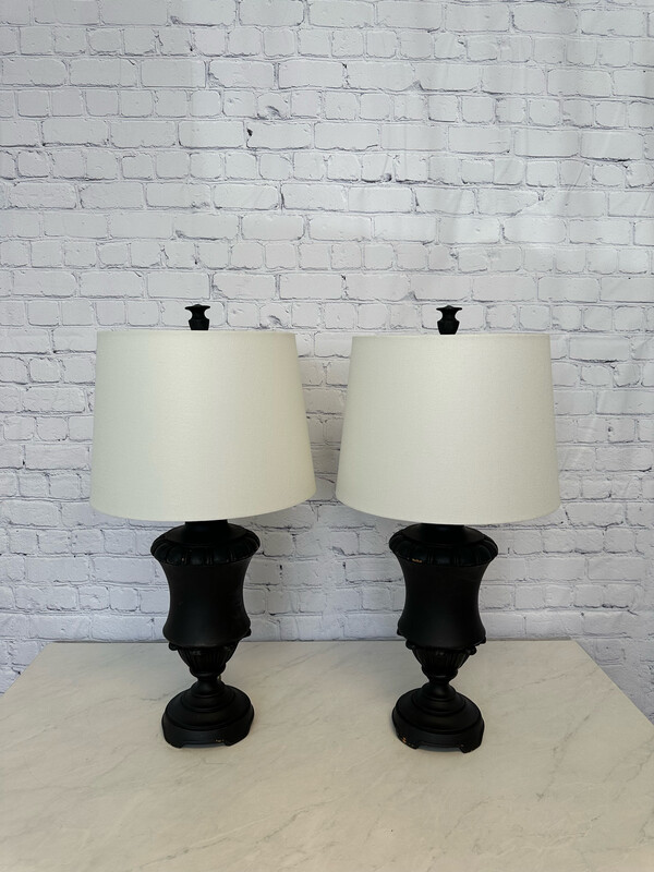 Tall Matte Black Lamp - Set Of 2