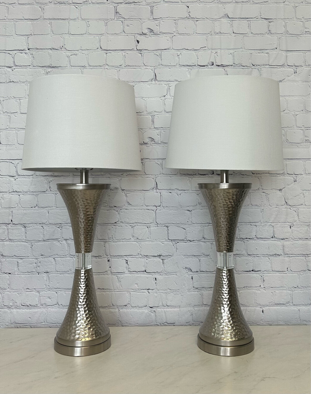 Chic Stamped Metal Tall Lamp - Set Of 2