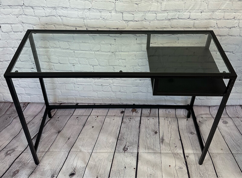 Black Metal & Glass Console Table OR Desk
