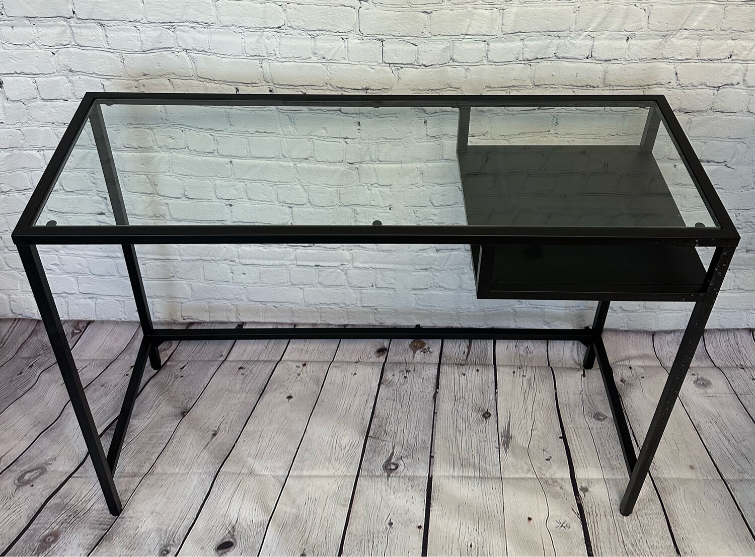 Black Metal & Glass Console Table OR Desk
