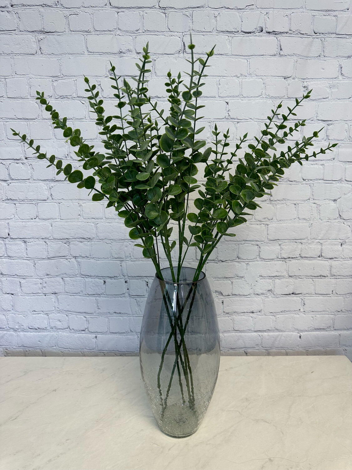 Dark Blue & Clear Shattered Vase