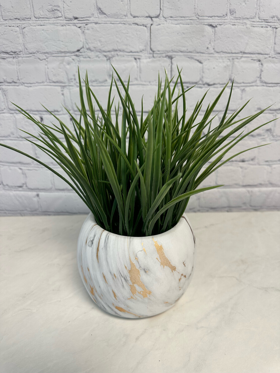 White & Gold Faux Vase