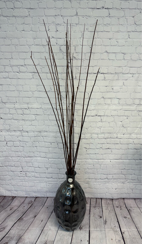 Storm Grey Glass Floor Plant