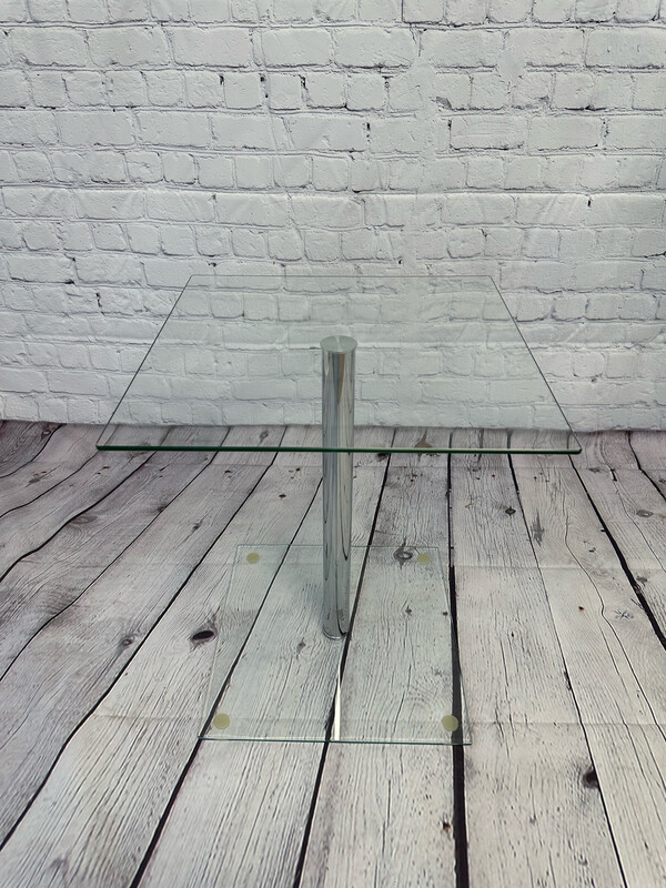 Single Glass On Glass End Table