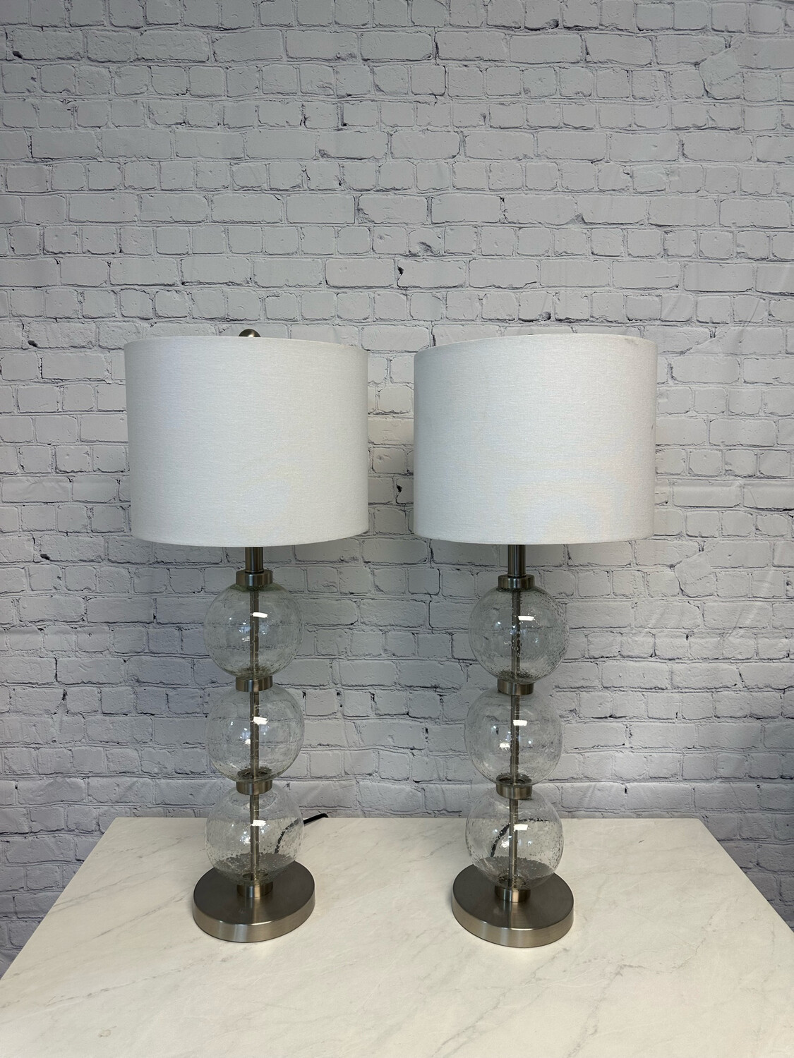 Tall Crystal Bubble Lamp - Set Of 2