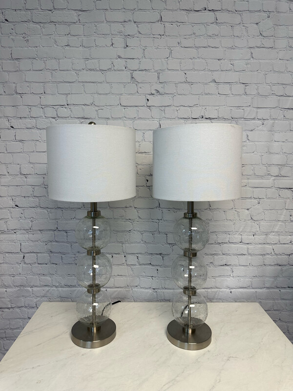 Tall Crystal Bubble Lamp - Set Of 2