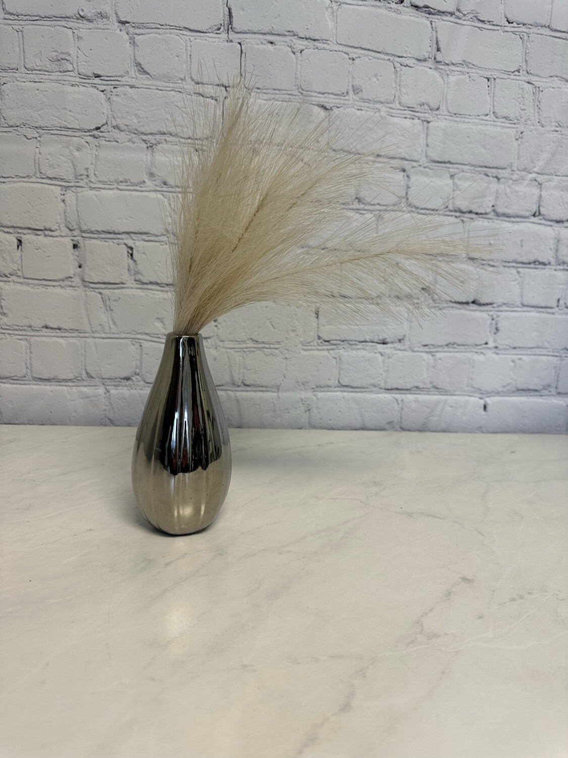 Chrome Teardrop Vase