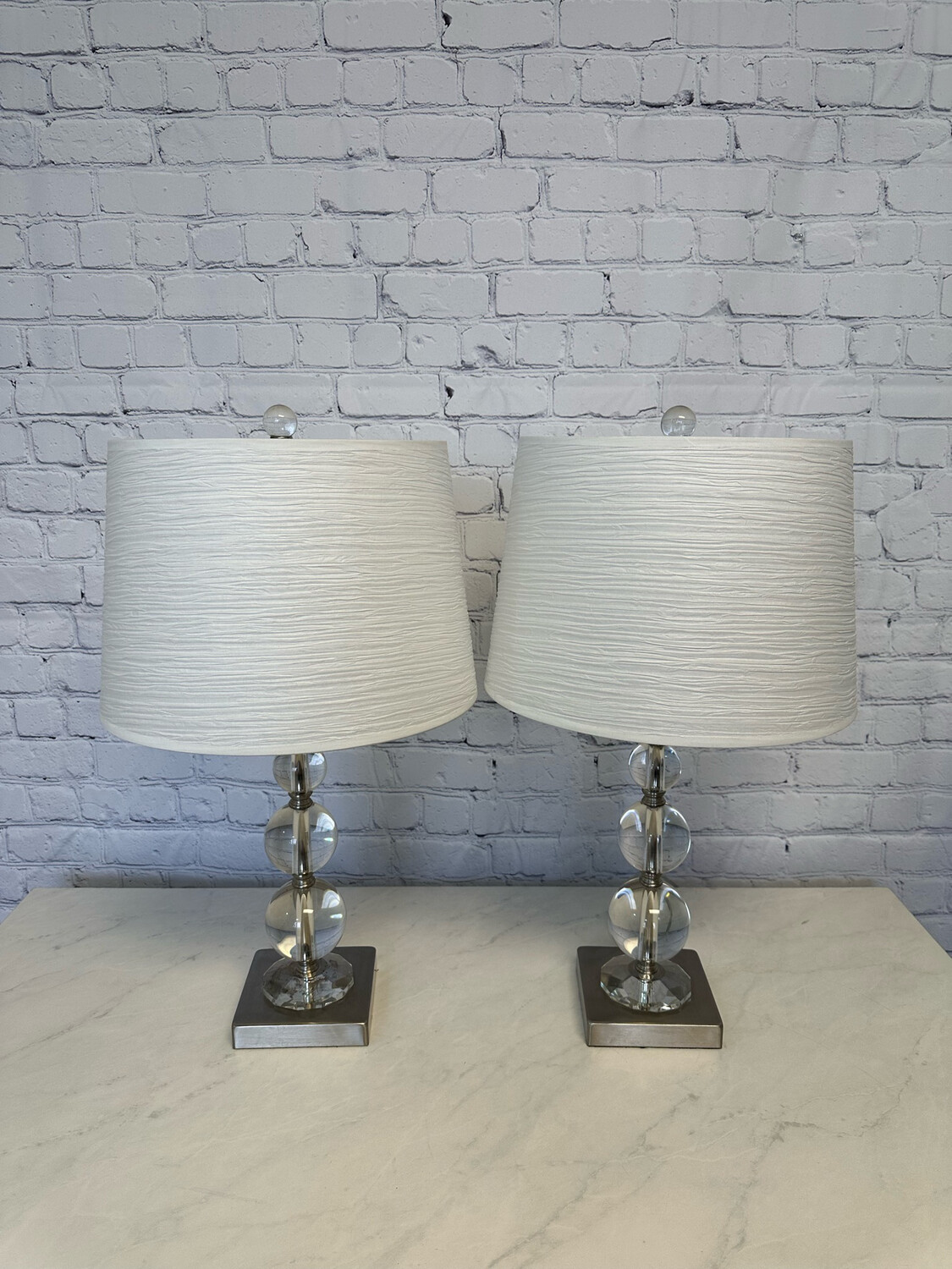 Stacked Glass Ball Lamp - Set Of 2